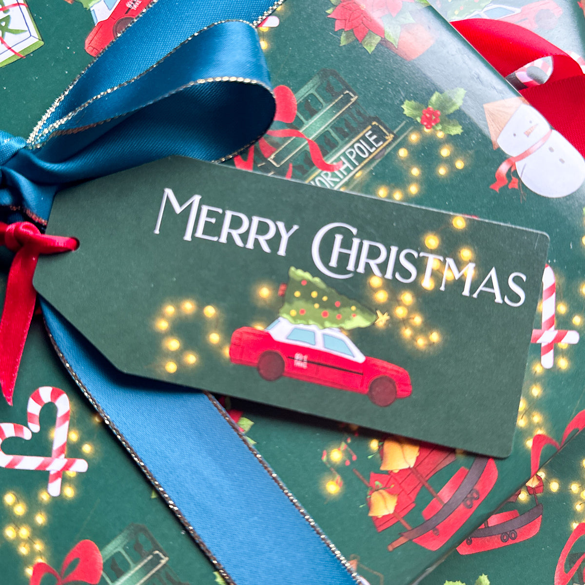 CHARITY CHRISTMAS GIFT TAGS: HK Dragon & Red Taxi 10-piece bundle
