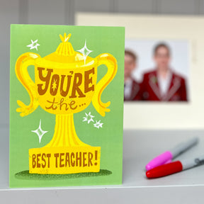 GREETING CARD: Trophy- Best Teacher