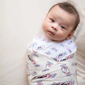 ORGANIC BAMBOO SWADDLE: Bunny Candy