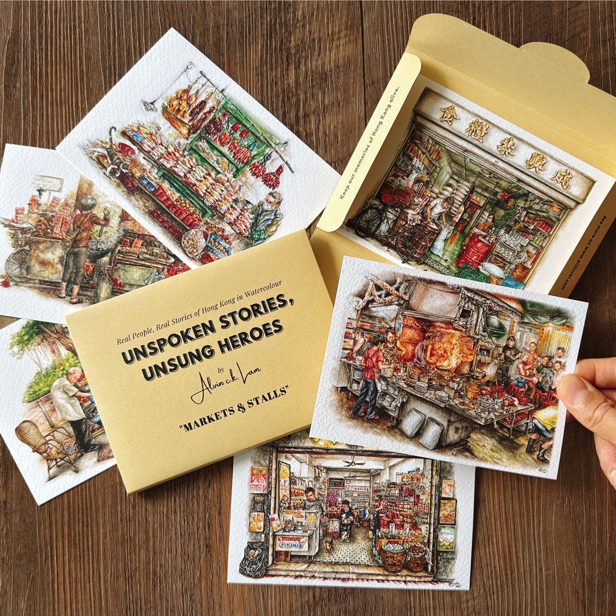 ALVIN C.K. LAM POSTCARD SET: Set of 6 - Markets and Stalls