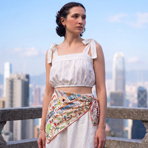 PREMIUM SILK SCARF: Hong Kong au Quotidien Scarf