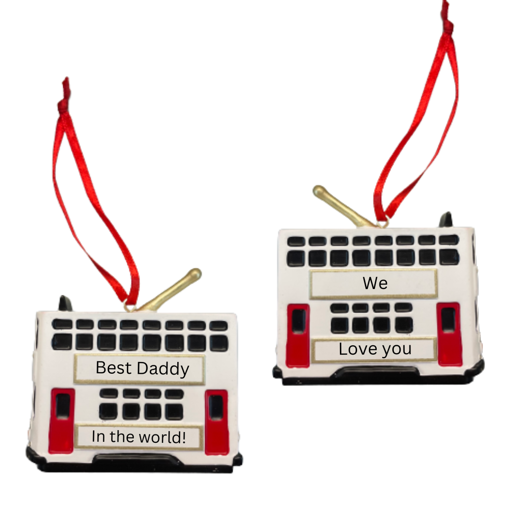 PERSONALISED HANGING DECORATION: Tram (3 colours)