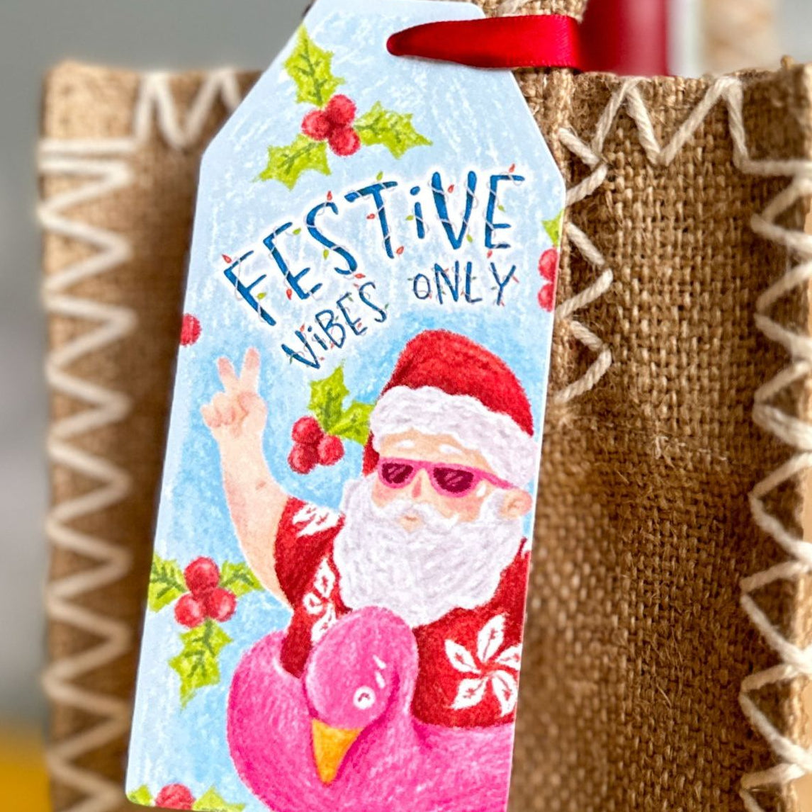 CHARITY CHRISTMAS GIFT TAG: Santa Vibes Only