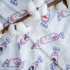 ORGANIC BAMBOO SWADDLE: Bunny Candy