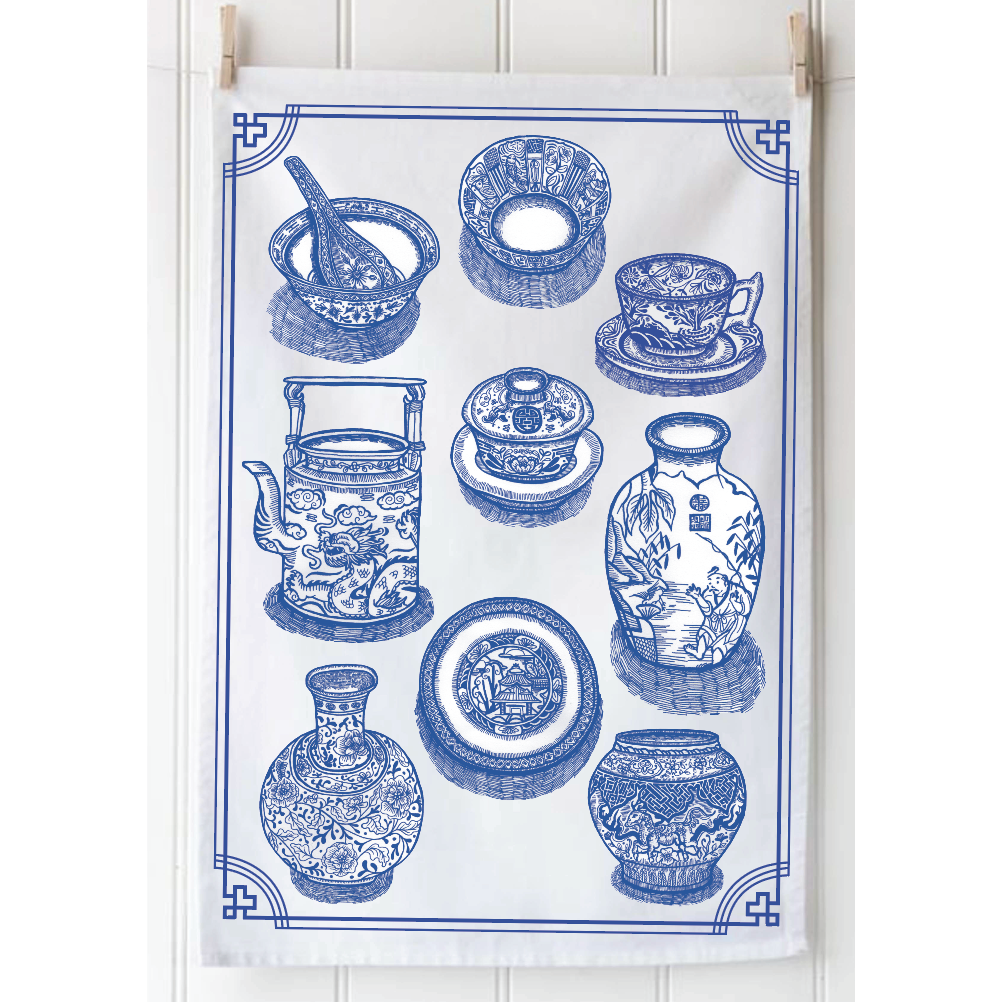 TEA TOWEL - Blue China