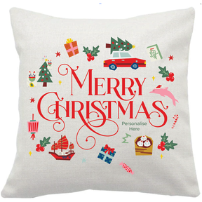 PERSONALISED CUSHION: Festive Medley