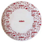CERAMIC PLATE: Set of 6 HK Toile 10.5" Dinner Plate