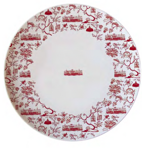 CERAMIC PLATE: Set of 6 HK Toile 10.5" Dinner Plate