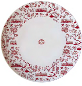 CERAMIC PLATE: Set of 6 HK Toile 10.5" Dinner Plate