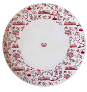 CERAMIC PLATE: Set of 6 HK Toile 10.5" Dinner Plate