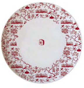 CERAMIC PLATE: Set of 6 HK Toile 10.5" Dinner Plate