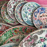 6 PC COASTER SET: Antique Chinese Plates