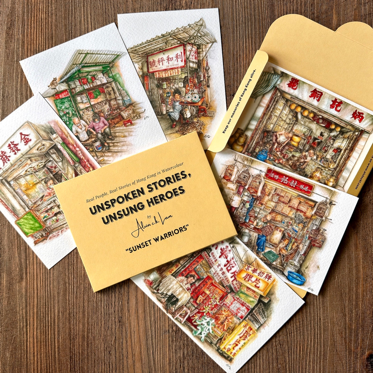 ALVIN C.K. LAM POSTCARD SET: Set of 6 - Sunset Warriors