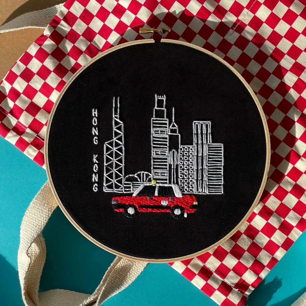 EMBROIDERY KIT: Taxi Skyline