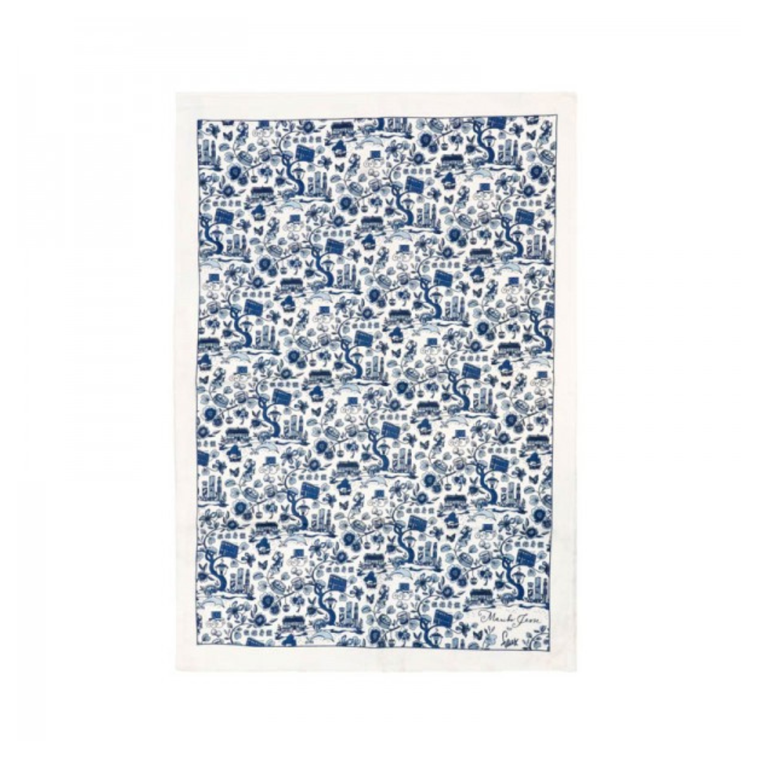 TEA TOWEL: HK Toile Tea Towel - (3 colours)