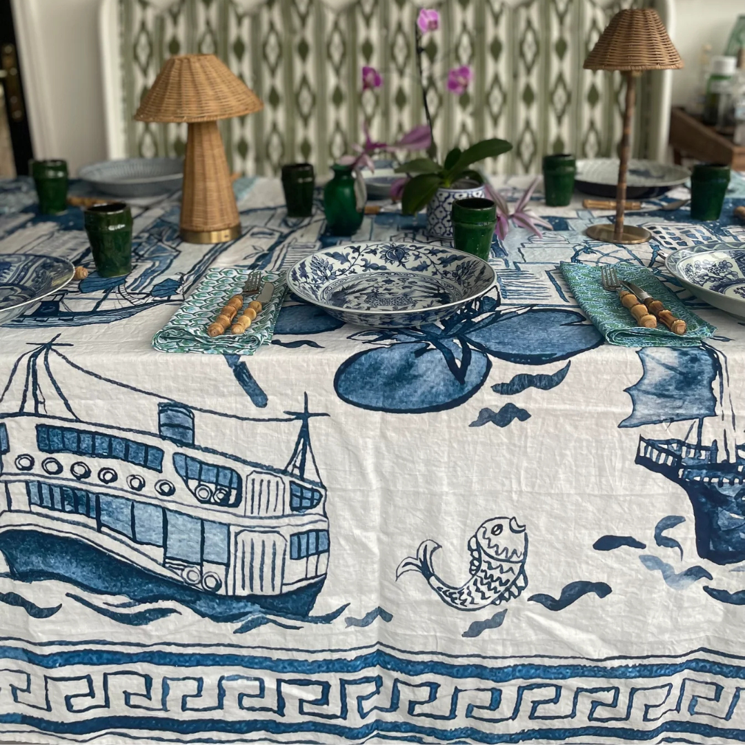 LINEN TABLECLOTH: Hong Kong Homage