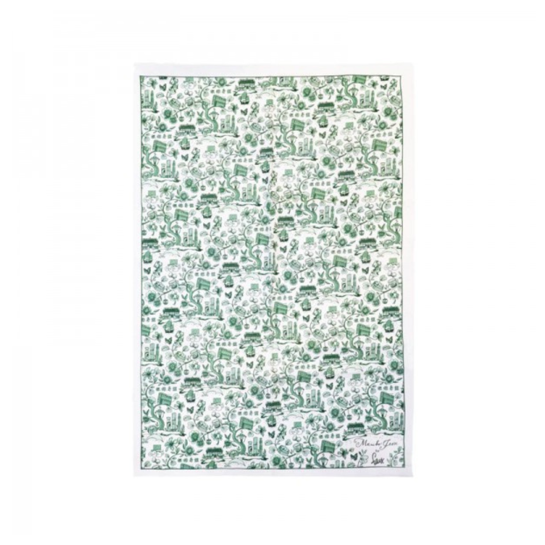 TEA TOWEL: HK Toile Tea Towel - (3 colours)