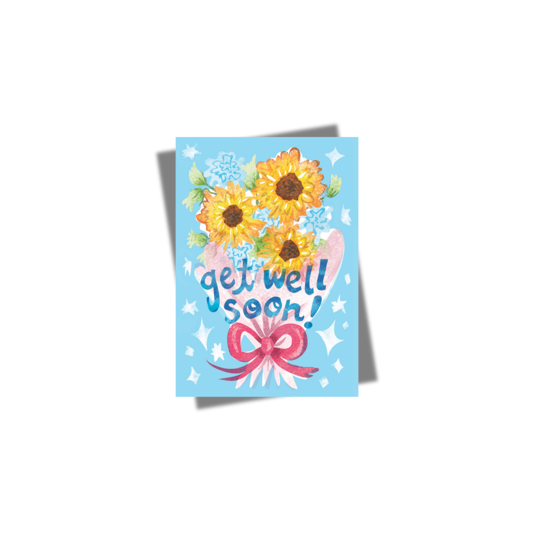 GREETING CARD: Get Well Soon (sunflowers)