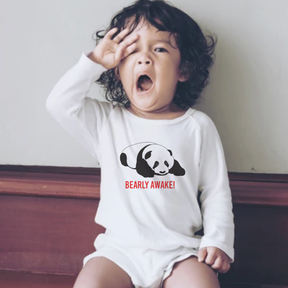 BABY BODYSUIT: Panda- Bearly Awake!