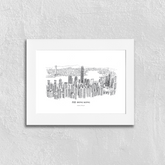 A5 Mounted Print: Paper With Pen Victoria Harbour