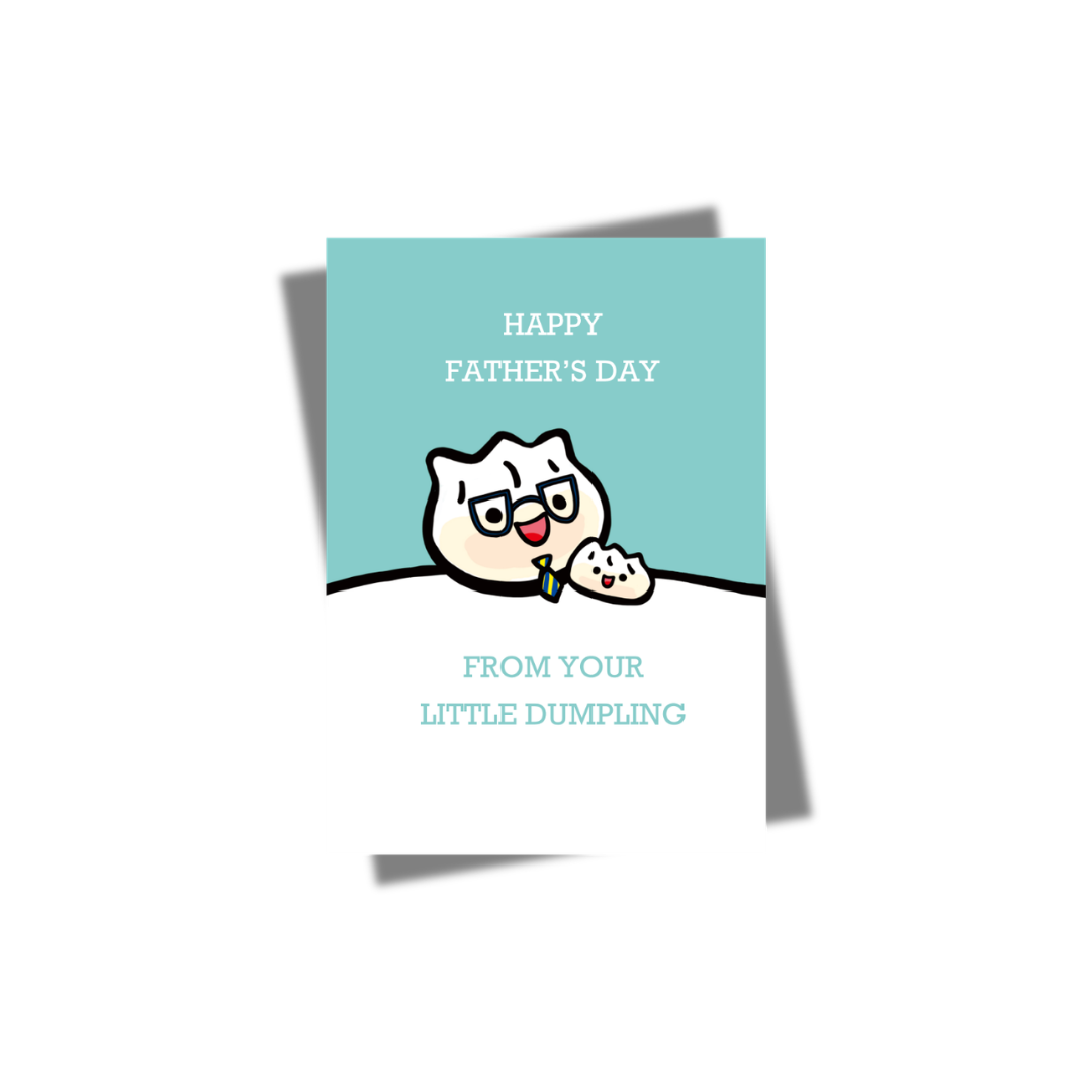 GREETING CARD: Father's Day- Dumpling (teal)
