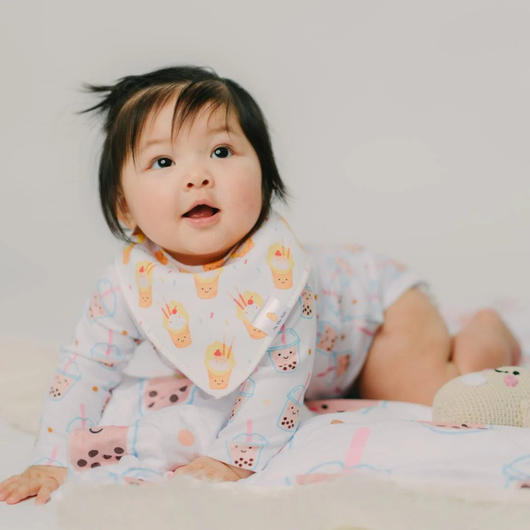 ORGANIC BIBS 2PCS SET: Boba & Egg Waffle