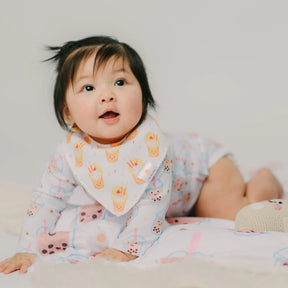 ORGANIC BIBS 2PCS SET: Boba & Egg Waffle