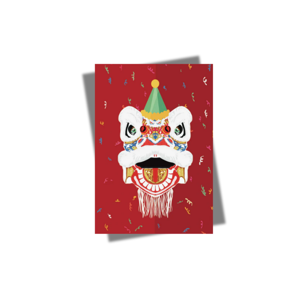 GREETING CARD: Party Lion Dance