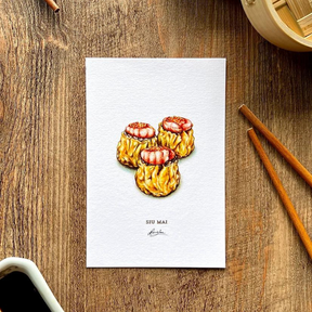 ALVIN C.K. LAM POSTCARD SET: Set of 12- Dim Sum Watercolour