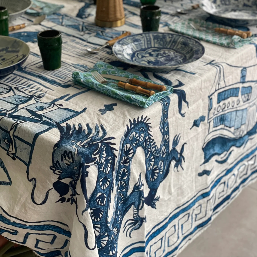 LINEN TABLECLOTH: Hong Kong Homage