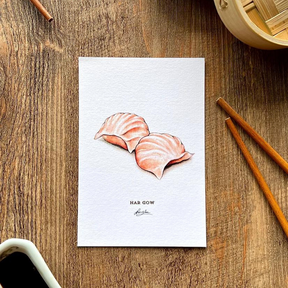 ALVIN C.K. LAM POSTCARD SET: Set of 12- Dim Sum Watercolour