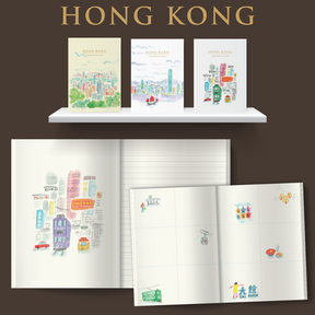 NOTEBOOK:  HK Tram / HK Harbour / Victoria Peak ( 3 designs)
