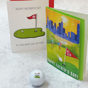PERSONALISED THE GOLFATHER GOLF BALLS: Set of Three + Greeting Card