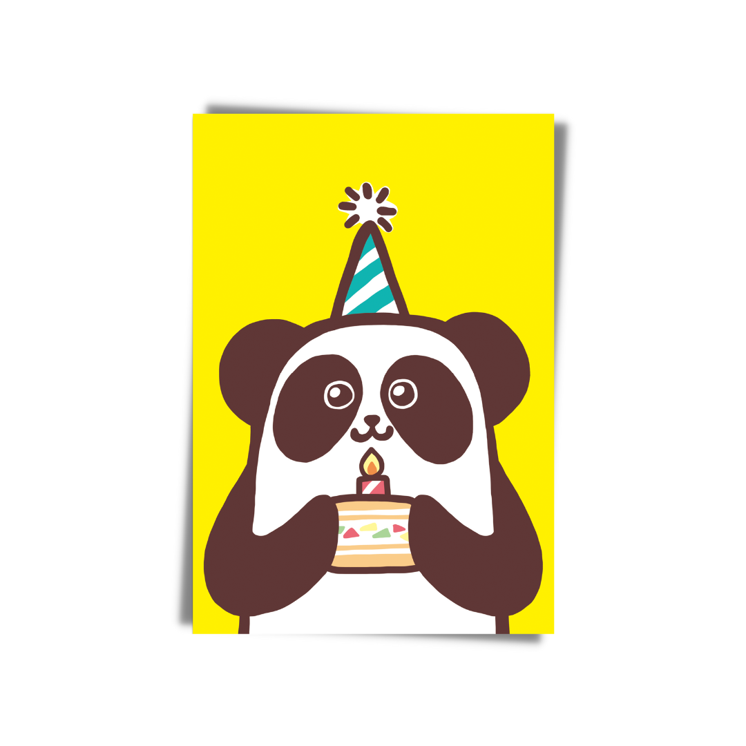 GREETING CARD: Panda  Cake