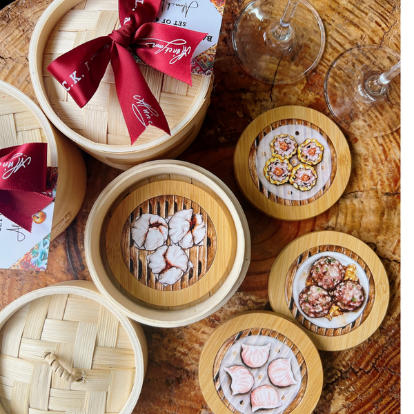 びんちょうタン10個セット BAMBOO COASTER: Dim Sum set of 4