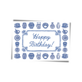 GREETING CARD: Happy Birthday Blue China
