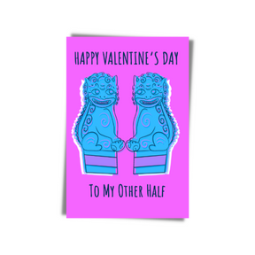 GREETING CARD: Happy Valentine's Day- Foo Dog