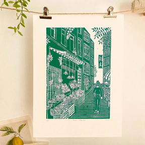 COULEUR AUBE PRINT: Fruit Market Linoprint (available in 4 colours)