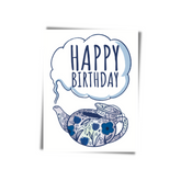 GREETING CARD: Happy Birthday- Teapot