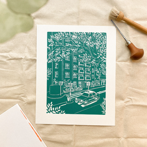 COULEUR AUBE PRINT: Bonham Road Linoprint (available in 2 colours)