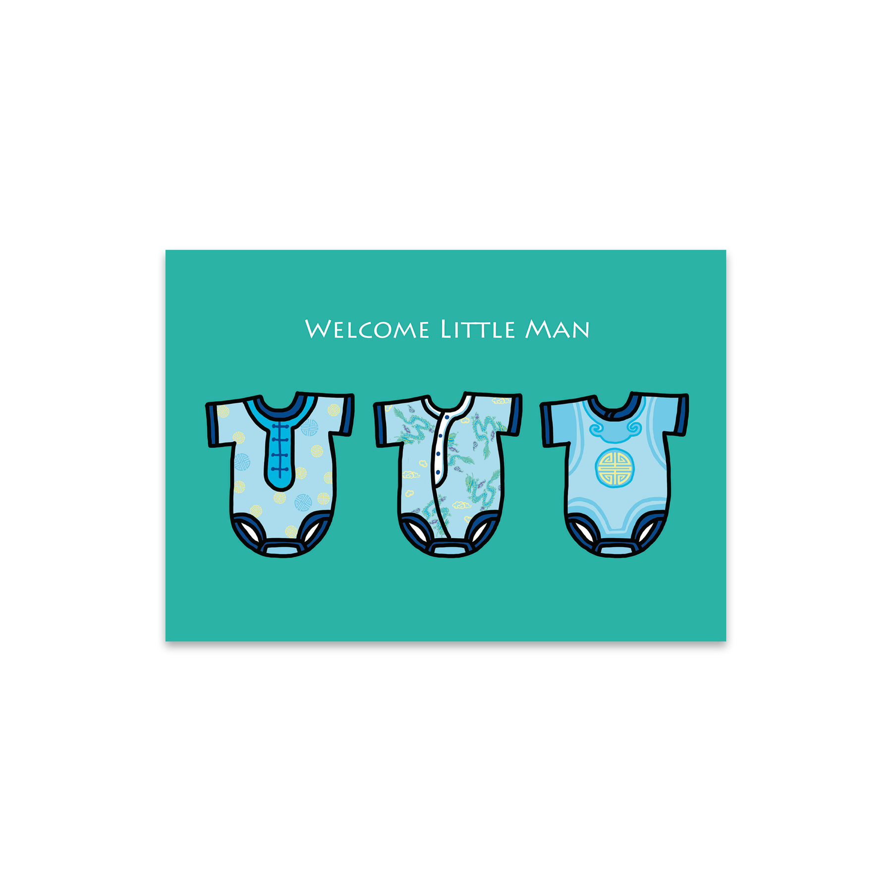 GREETING CARD: Welcome Little One - Onesies (3 colours)