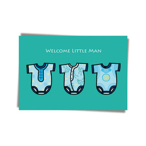 GREETING CARD: Welcome Little One - Onesies (3 colours)