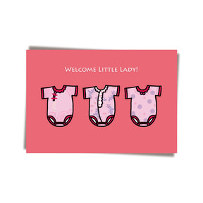 GREETING CARD: Welcome Little One - Onesies (3 colours)