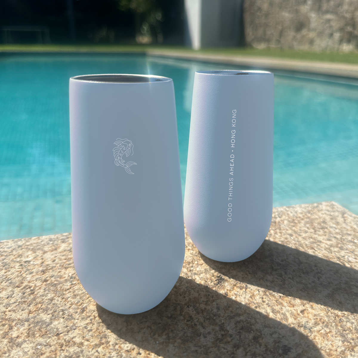 CHAMPAGNE FLUTE: Koi Fish - Good Things Ahead