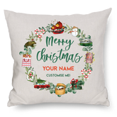 PERSONALISED CUSHION: Christmas Wreath
