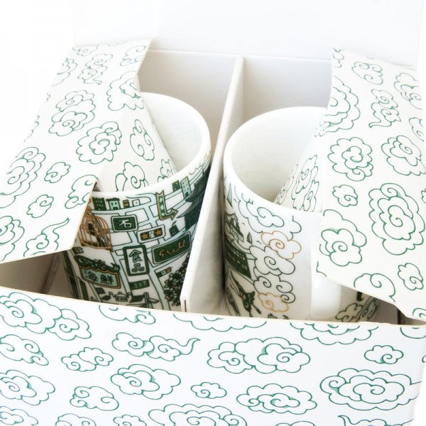 ESPRESSO CUPS: HK & Kowloon Willow Espresso Cups & Saucers (Set of 2)