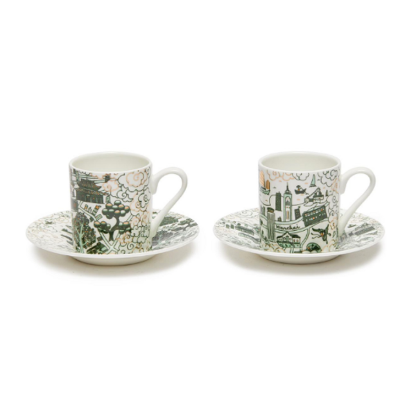 ESPRESSO CUPS: HK & Kowloon Willow Espresso Cups & Saucers (Set of 2)
