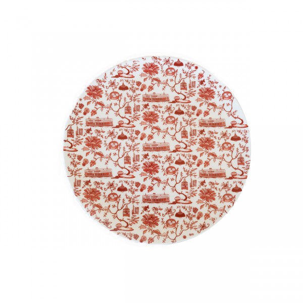CERAMIC PLATE: Set of 4 HK Toile 10.5" Dinner Plate (3 colours)