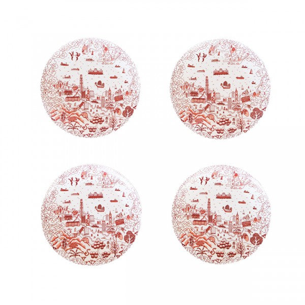 CERAMIC PLATE: Set of 4 HK Willow 10.5" Dinner Plate (2 colours)