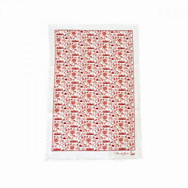 TEA TOWEL: HK Toile Tea Towel - (2 colours/older version)